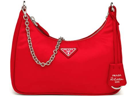 red prada nylon bag|Prada nylon shoulder bag price.